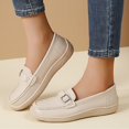thumbnail image 5 of Willtoo Womens Wide Toe Loafers Slip-On Metal Buckle Platform Casual Flats Non Slip Comfort Walking Shoes for Daily Wear, 5 of 6