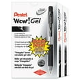 thumbnail image 2 of Pentel K437ASW2 0.7 mm WOW Medium Retractable Gel Pen - Black Ink/Clear/Black Barrel (24/Pack), 2 of 3