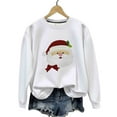 thumbnail image 2 of asdoklhq Womens Tops Womens Christmas Print Oversized Sweatshirts Fall Long Sleeve Sweatshirt Red M, 2 of 6
