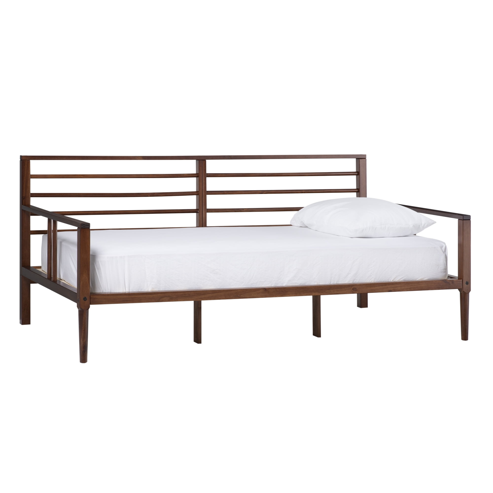 Walker Edison Mid-Century Miller Solid Wood Spindle Daybed, Walnut