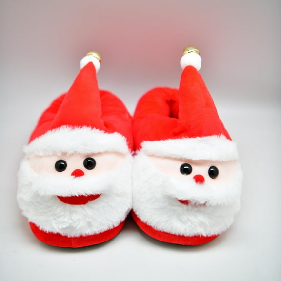 Christmas Plush Slippers for Adults Men & Women, Cute Elf Shoes for Family Party, Xmas Holiday Party Favor, Indoor Outdoor Wear