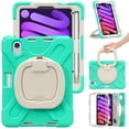 thumbnail image 2 of For iPad Mini 7th/6th Generation 8.3 inch 2024/2021 Case, 360 Rotatable Handle Stand, Shoulder Strap, Drop-Proof Design, Mint Green, 2 of 7