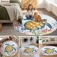 thumbnail image 6 of Round Area Rug 4ft, Watercolor Coastal Sea Turtle Coral Seahorse Starfish Non-Shedding Washable Area Rug, Underwater World Non Slip Low-Profile Circle Rugs for Living Room, Bedroom Dining Room, 6 of 9