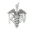 thumbnail image 1 of Sterling Silver 30" .8mm Box Chain "RN" Registered Nurse Caduceus Pendant Necklace, 1 of 2