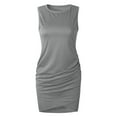 thumbnail image 5 of Summer Dresses for Women 2025, Dresses for Women,Women's Casual Mini Dress Round Neck Sleeveless Ruched Slim Fit Summer Wear Flowy Comfortable Stylish, 5 of 5