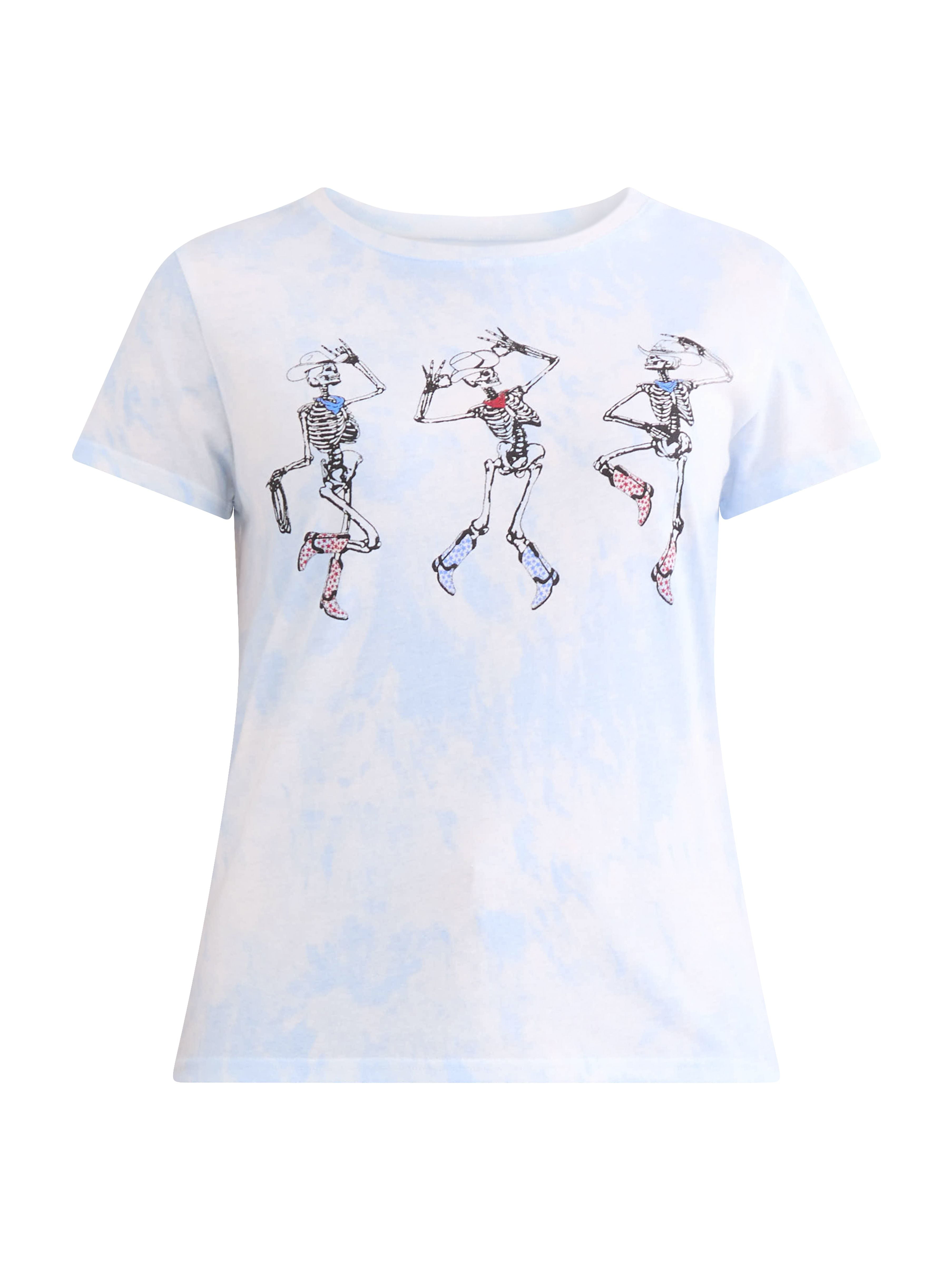All American Skeleton Women's Graphic Tee with Short Sleeves, Sizes XXS-XXL