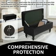 thumbnail image 4 of Jokapy Stretch Velvet Rectangle Ottoman Bench Cover Soft Footstool Slipcover, Black, 4 of 10