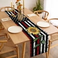thumbnail image 3 of Table Runner 72 Inches Long for Kitchen Dining, Red American Flag Dresser Scarf Farmhouse, Dining Table Decorations for Wedding/Parties, Sunflower Vintage USA Flag 14 x 72 In, 3 of 8