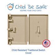 Child Be Safe (Single Unit) Child & Pet Proof Light Switch Cover, Ivory