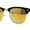 Black Gold - Orange Mirror, variant on Mens Hipster Classic Half Horn Rim Iconic Sunglasses Black Gold Clear