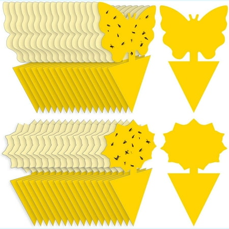 30 Pack Fruit Fly Traps Fungus Gnat Traps Yellow Sticky Bug Traps Non-Toxic and Odorless for Indoor Outdoor Use Protect The Plant