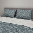 thumbnail image 2 of Vintage Comforter & Sham Bedding Set, Swirled Stripes Wavy Abstract Illustration Ornamental Arrangement Squares, 3 pcs Duvet Set Microfiber Filling Quilt, 5 Sizes, Dark Teal Eggshell, by Ambesonne, 2 of 4