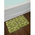 thumbnail image 2 of Camo Bath Mat, Composition of Skulls Scary Head Skeletons Graphic Grunge Illustration, Non-Slip Plush Mat Bathroom Kitchen Laundry Room Decor, 29.5 X 17.5 Inches, Green Pale Green Beige, Ambesonne, 2 of 2
