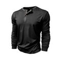 thumbnail image 4 of Awdenio Mens Shirts Casual Henley Long Sleeve T-Shirt Casual Shirt Banded Collar Designed Tees Tops, 4 of 7
