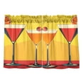 thumbnail image 7 of Yayeee Kitchen Curtains Tier Pair Light Filtering 27"x24" Rod Pocket Short Cafe Window Panel, Orange Cocktails, 7 of 7