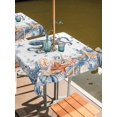 thumbnail image 2 of Outdoor Tablecloth with Umbrella Hole for Patio/Picnic/Party/Camping, Octopus Coastal Waterproof Table Cloth Square Cover Washable, Summer Beach Coral Starfish Ocean (60"x 60"), 2 of 8