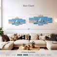 thumbnail image 3 of Elephant Stock White Commercial Airplane Wall Art - Horizontal Multi Panel Canvas - 5 Pieceliving Room Wall Decor - Photography Transportation Multi Panel - Blue And Orange Decor - 42" x 19", 3 of 4