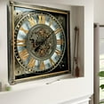 thumbnail image 6 of THE GEARS CLOCK Wall Clock with Real Moving Gears LU-LI_ 32 in Square SILVER-ANTIQUE, 6 of 12