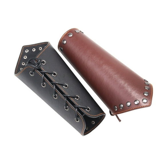 Medieval Bracers Steampunk PU Leather Wristband Bracer Rivet Arm Cuff Cosplay Props 1pc
