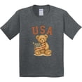 thumbnail image 3 of Inktastic Patriotic USA Teddy Bear with American Flag Youth T-Shirt, 3 of 5