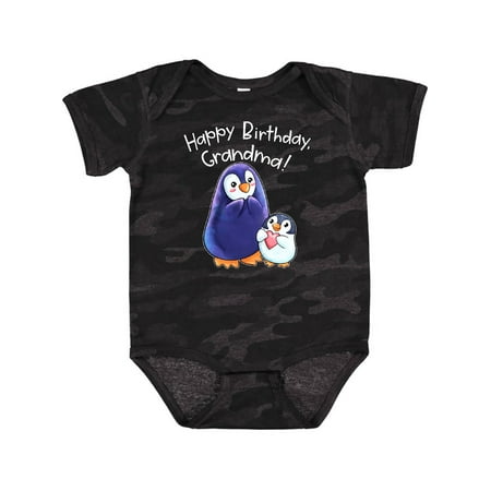 

Inktastic Happy Birthday Grandma!- Cute Penguins Gift Baby Boy or Baby Girl Bodysuit