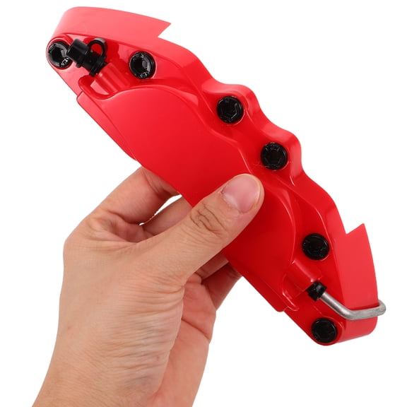 SEWCHICS 1Pair Red Disc Brake Caliper Covers Easy Install Universal Fit Car Wheel Hub Protector