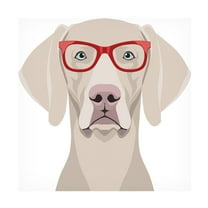 Furbaby Affiliates 'Weimaraner Wearing Hipster Glasses 2' Canvas Art