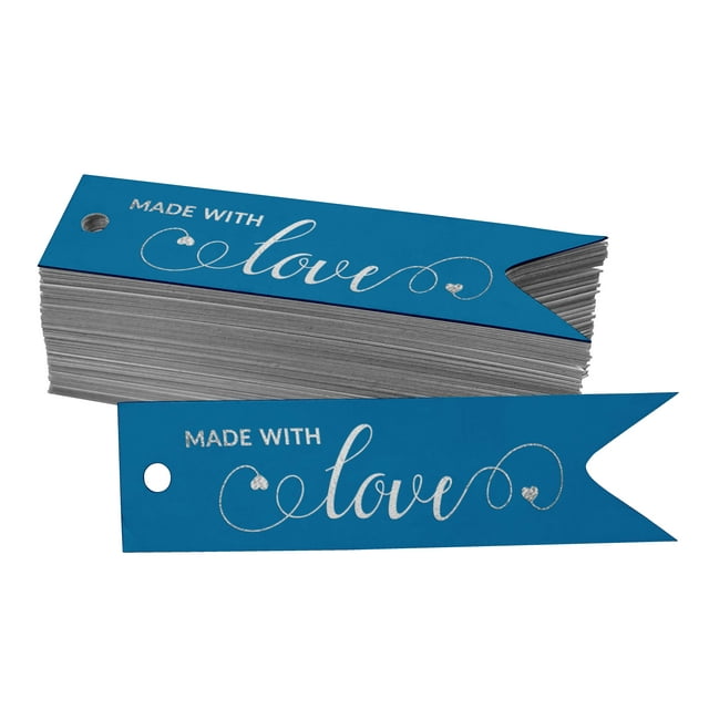 Inkdotpot Real Silver Foil Made With Love Text Tags Favor Hang Paper Tags 50 Pieces