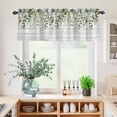 thumbnail image 5 of 3 Piece Kitchen Curtains and Valances Set Green Cafe Curtains 36 Inch Length Eucalyptus Leaves Valance & Tier Curtain for Living Room Bedroom Small Window 54"x18"+27"x36"*2, 5 of 6