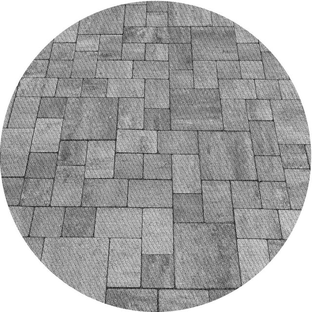Ahgly Company Machine Washable Indoor Round Transitional Gray Cloud Gray Area Rugs, 6' Round