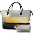 thumbnail image 1 of THREE Sacs de Voyage Abstraits Jaunes et Gris (3), 1 of 6