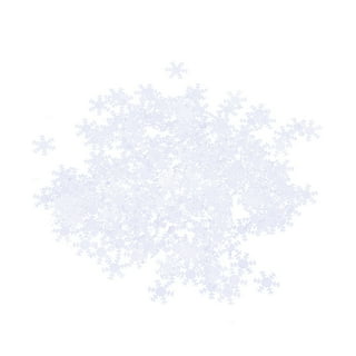 Snowflake Confetti Decor, 400pcs Creative Snow Shaped Confetti Plastic Snowflakes Confetti Lightweight Snowflake Slices for Christmas Party, Size: 3.5