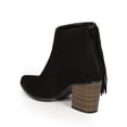 thumbnail image 3 of Women Suede Pointy Toe Fringe Chunky Heel Ankle Bootie CH75, 3 of 6