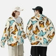 thumbnail image 6 of Kll Butterflies Print Men'S Women’s Upf 50+ Sun Protection Outdoor Hoodie Jacket Long Sleeve Fishing Hiking Performance Shirt- 3x-Large, 6 of 8