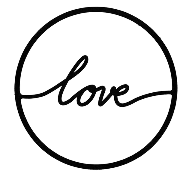 Cuadro Decorativo de Metal con Diseño love circle Chico