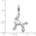 thumbnail image 4 of Amore La Vita  Sterling Silver Rhodium-plated Polished 3D Poodle Charm with Fancy Lobster Clasp, 4 of 4