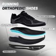 thumbnail image 2 of OrthoComfoot Men's Orthopedic Road Running Shoes, Lightweight Athletic Walking Sneakers, Black, 2 of 9
