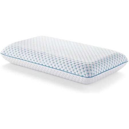Ventilated Gel Memory Foam Pillow with Reversible Cooling Cover – Two-Sided for All-Season Comfort – Washable Cover - Queen, White