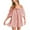Pink, variant on Simua Women's Summer Square Neck Romper Short Sleeve Backless Tie Front Flowy Solid Color Jumpsuit Beach Vacation Outfits