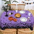 thumbnail image 4 of Halloween Oval Tablecloth, 6084 Inch, Purple Bat Washable Table Cover for Party Picnic Dinner Table Decor, 4 of 6