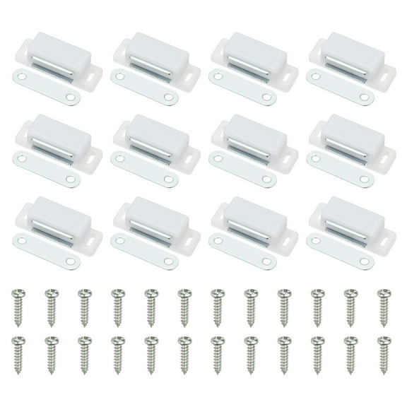 Uxcell Cabinet Magnets For Closure [12pcs] - Magnetic Door Latch for Kitchen & Cabinet Door Drawer Latch - [White - 1.77 IN]
