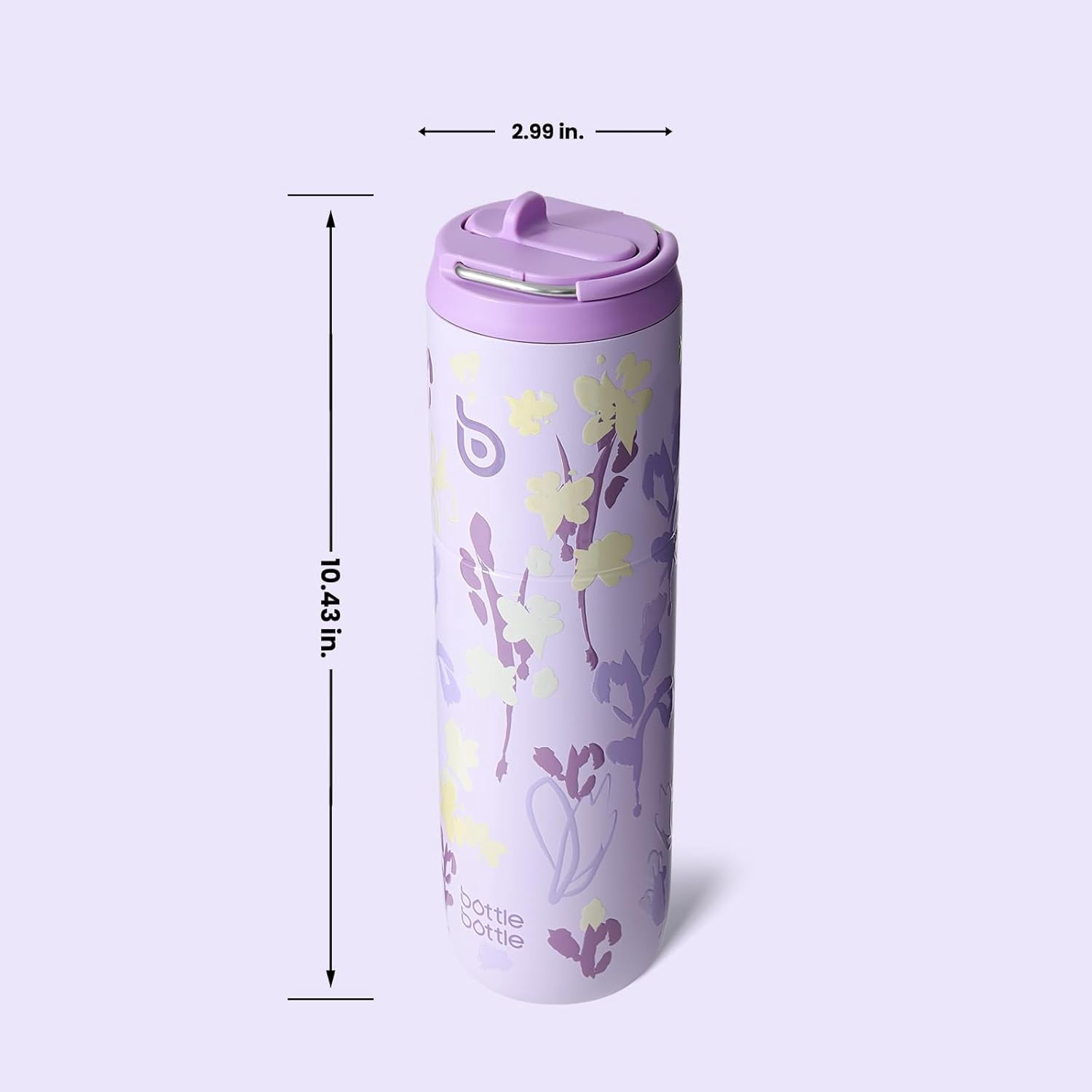 BOTTLE BOTTLE Insulated Water Bottle 24oz with Straw Lid and Handle for Sports Travel Gym Stainless Steel Water Bottles Double-Wall Vacuum Metal Leak Proof BPA-Free (Purple Grown)