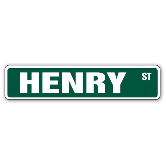 HENRY Street Sign Decal Childrens Name Room Decal | Indoor/Outdoor |  9" Wide