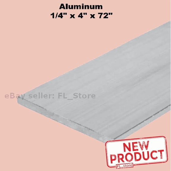 1/4" Thick Aluminum Flat Stock 4" x 6 Feet Unpolished Finish 6061 Extruded Bar