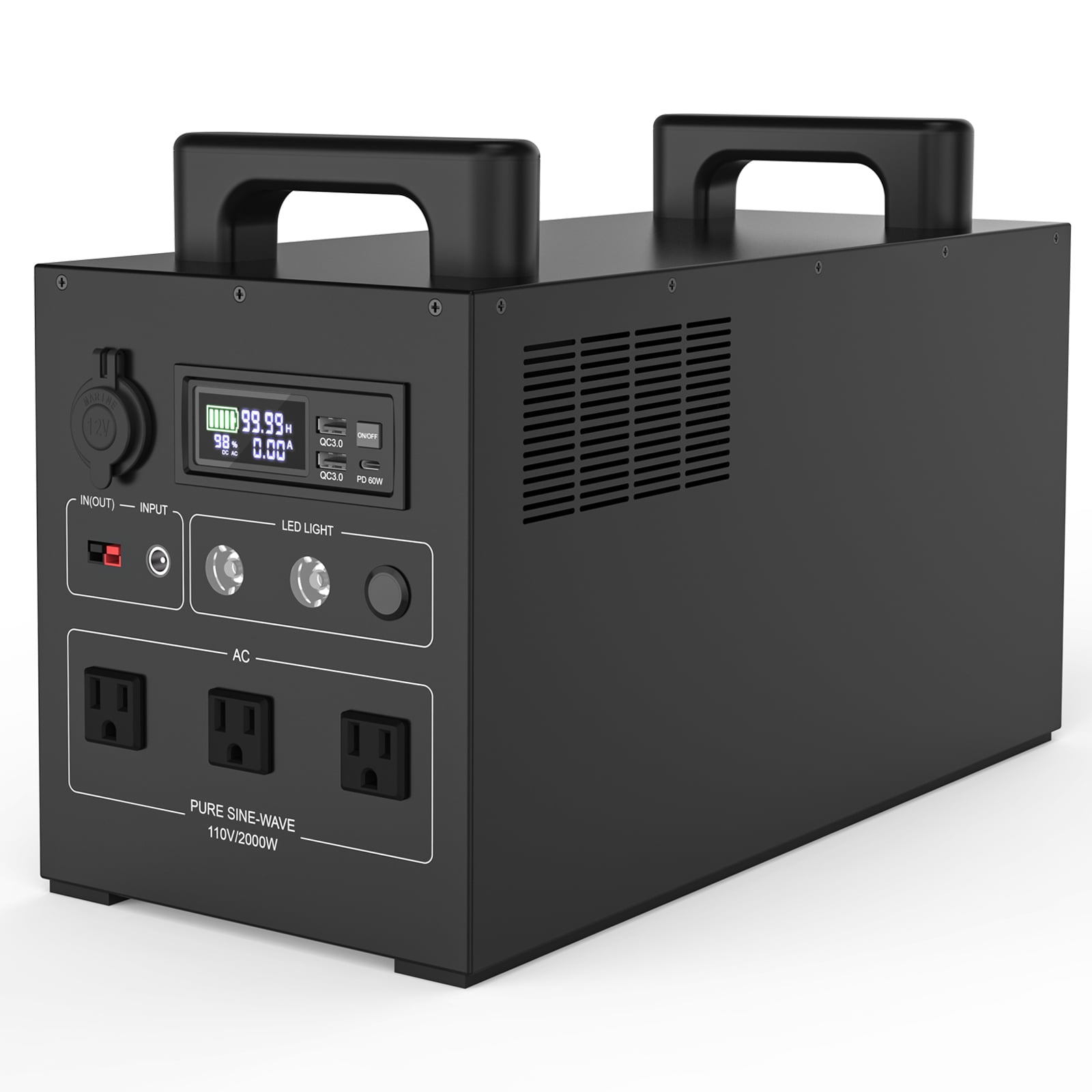 Newpowa Portable Solar Generator 700W Backup Lithium Battery Power Station,  537Wh LiFePo4 Powerbank AC 120V Outlet DC Wireless Charging, Pure Sine
