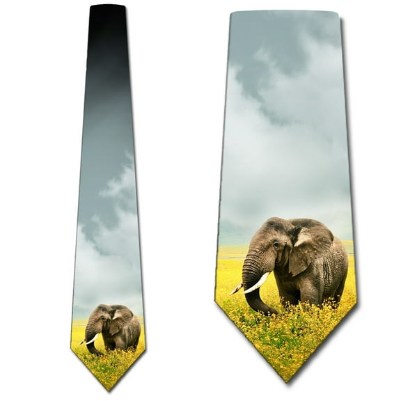 Elephant Ties Mens Animal Necktie by Three Rooker