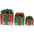 thumbnail image 5 of Northlight LED Lighted Glitter Threaded Gift Boxes Outdoor Christmas Decoration - Set of 3, 5 of 6
