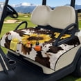 thumbnail image 3 of Xixirimido Portable Golf Cart Seat Covers, Quilted Golf Cart Seat Towel Blanket with 4 Pockets Universal Fit for EZGO Club Car and More 2 Person Seats Carts, Cowhide Sunflower, 3 of 8