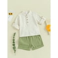 thumbnail image 2 of Bagilaanoe 2pcs Toddler Baby Boy Shorts Set Short Sleeve T Shirt Tops + Shorts 6M 12M 18M 24M 3T 4T Kids Casual Summer Clothes, 2 of 8
