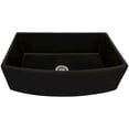 thumbnail image 5 of Ruvati 33 inch Fireclay Black Farmhouse Kitchen Sink Curved Apron-Front Single Bowl - RVL2398BK, 5 of 5